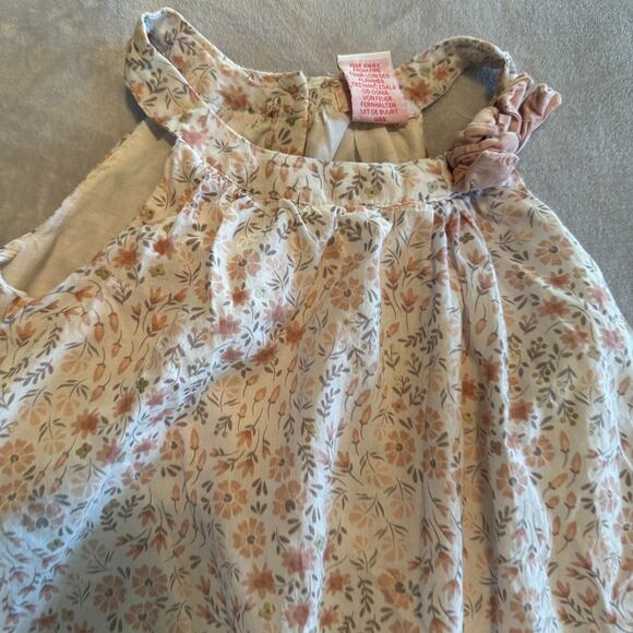 Rachel Ashwell Dress Girls 5T Pink Floral Sundress Ruffle Prairie cotton lined - Picture 3 of 12